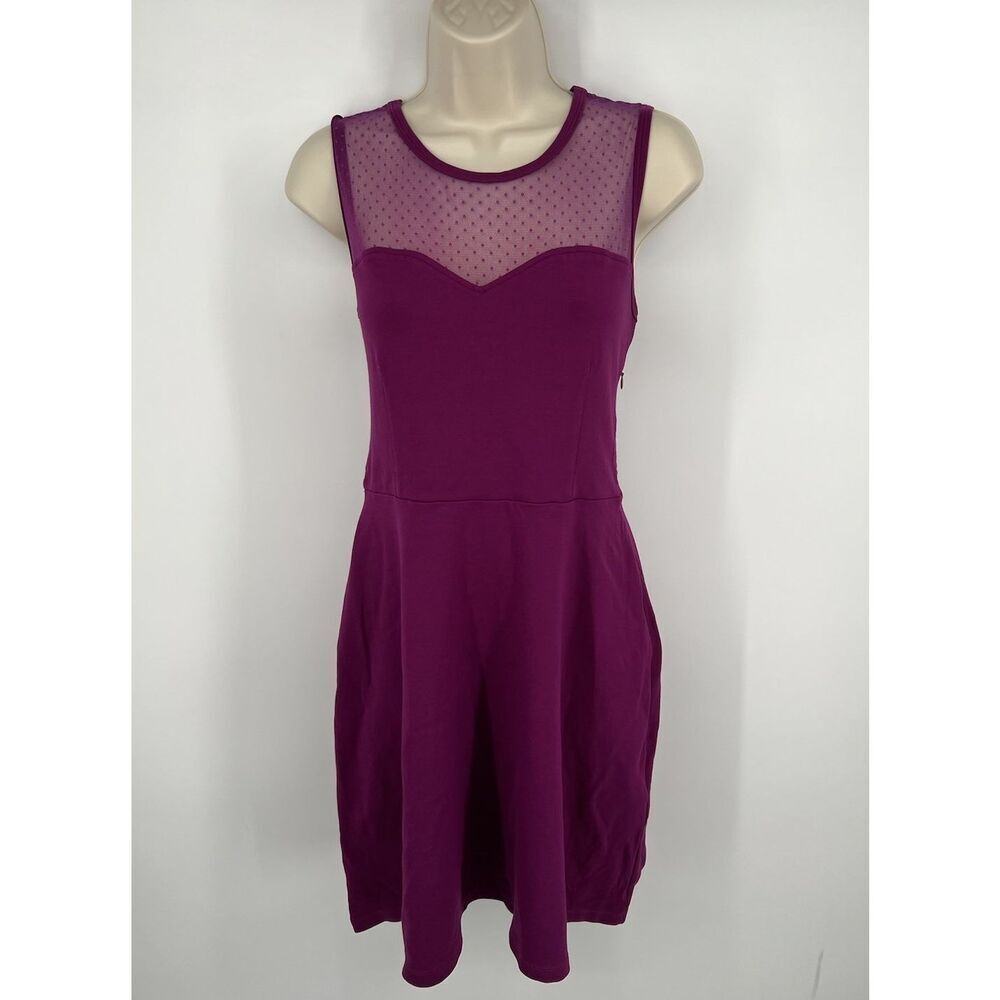 Red Valentino Ponte Dress Womens Size Large Mengenta Purple Point D'Espirit